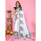 Designer Women's Linen Cotton Printed Saree With Blouse Piece