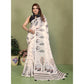 Designer Women's Linen Cotton Printed Saree With Blouse Piece