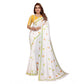 Designer Women's Linen Cotton Printed Saree With Blouse Piece