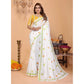 Designer Women's Linen Cotton Printed Saree With Blouse Piece