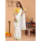 Designer Women's Linen Cotton Printed Saree With Blouse Piece