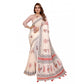 Designer Women's Linen Cotton Printed Saree With Blouse Piece