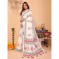 Designer Women's Linen Cotton Printed Saree With Blouse Piece