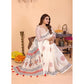 Designer Women's Linen Cotton Printed Saree With Blouse Piece
