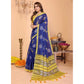 Designer Women's Linen Cotton Printed Saree With Blouse Piece