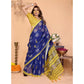 Designer Women's Linen Cotton Printed Saree With Blouse Piece