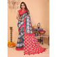 Designer Women's Linen Cotton Printed Saree With Blouse Piece