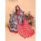 Designer Women's Linen Cotton Printed Saree With Blouse Piece