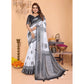 Designer Women's Linen Cotton Printed Saree With Blouse Piece