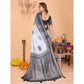 Designer Women's Linen Cotton Printed Saree With Blouse Piece