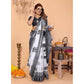 Designer Women's Linen Cotton Printed Saree With Blouse Piece