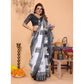 Designer Women's Linen Cotton Printed Saree With Blouse Piece