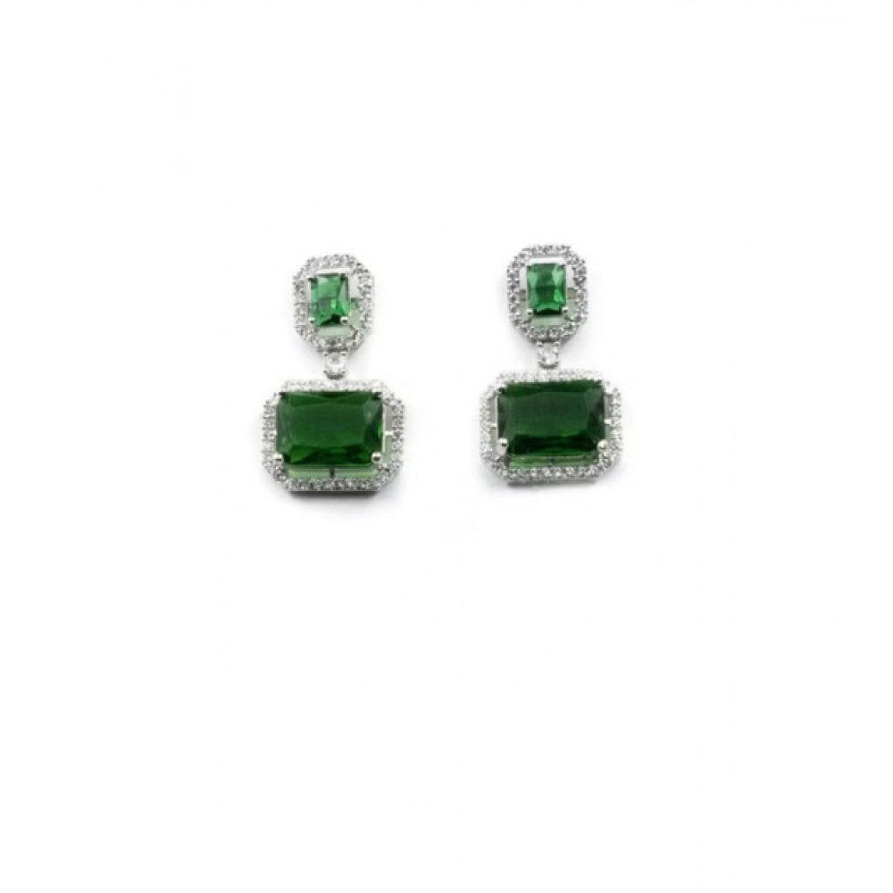 Wonderful Women's Brass Silver Plated Drop Earrings