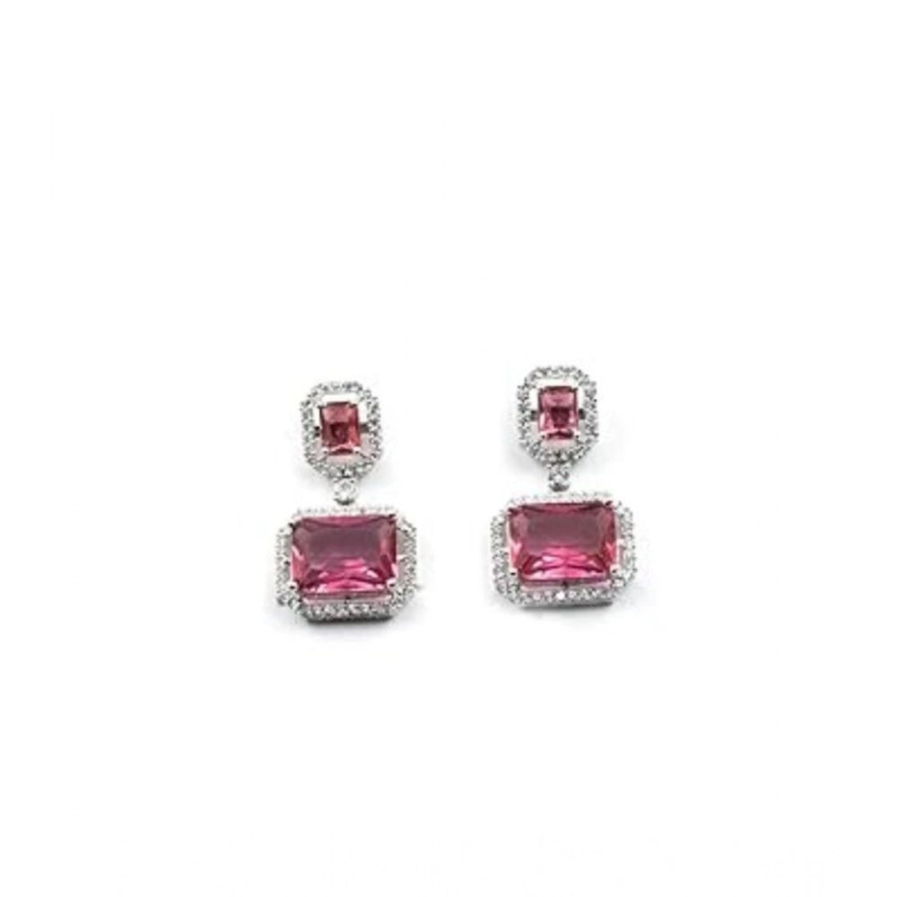 Wonderful Women's Brass Silver Plated Drop Earrings