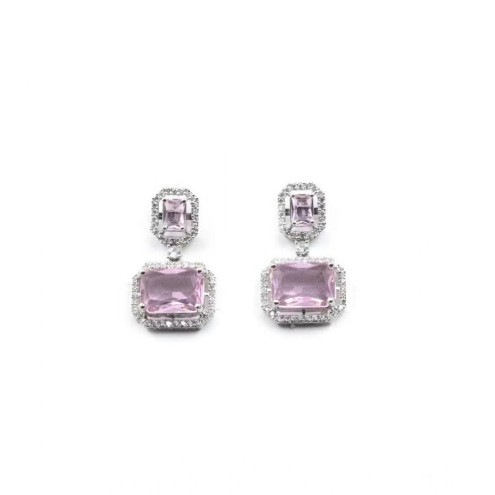 Wonderful Women's Brass Silver Plated Drop Earrings