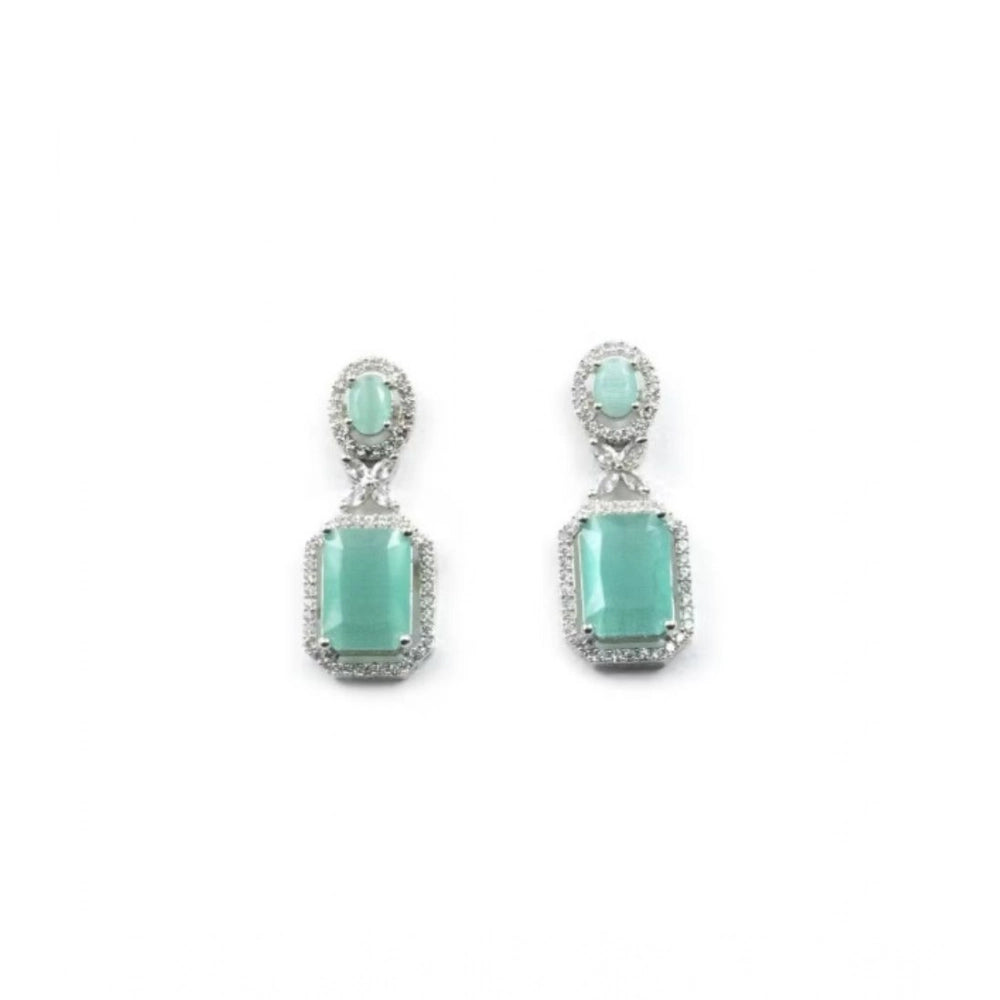 Wonderful Women's Brass Silver Plated Drop Earrings