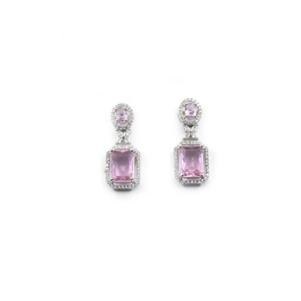 Wonderful Women's Brass Silver Plated Drop Earrings