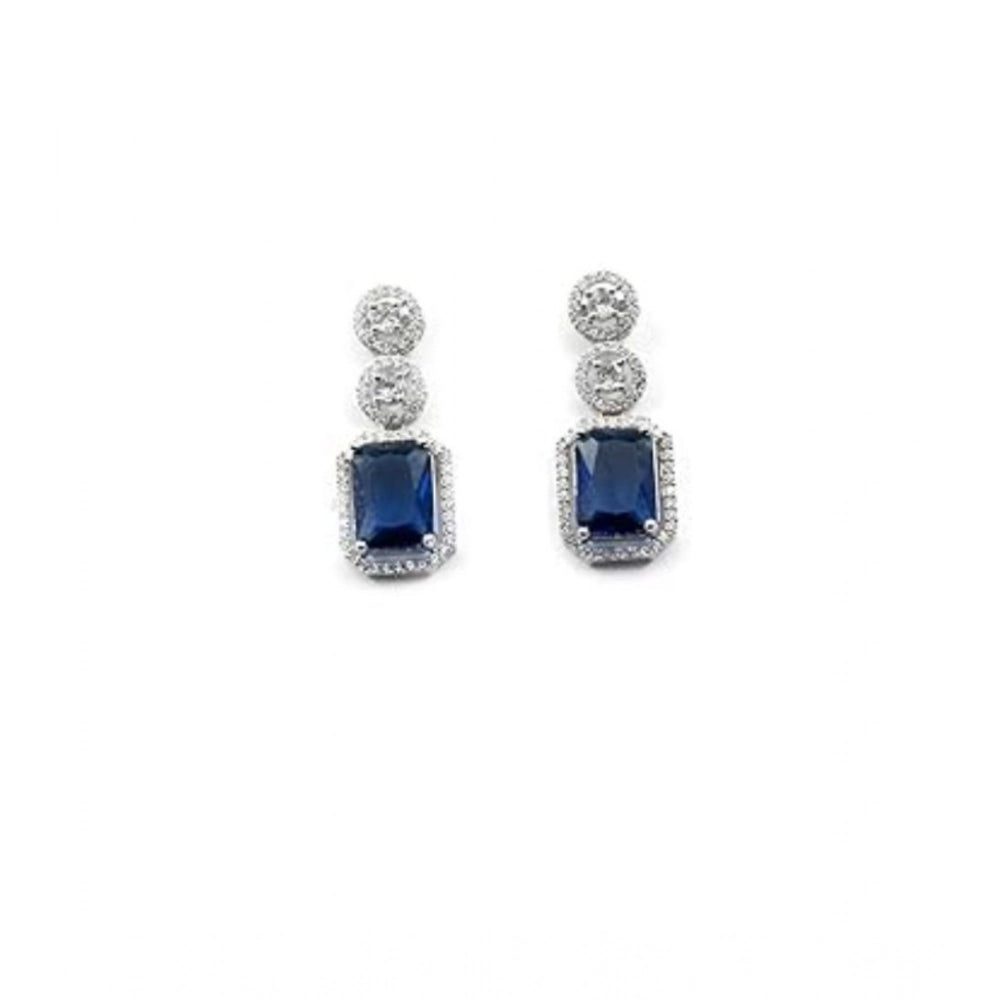 Wonderful Women's Brass Silver Plated Drop Earrings