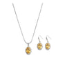 Classy Women's Brass Silver Plated Pendant Set