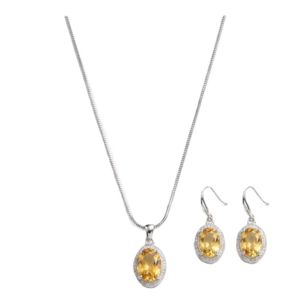 Classy Women's Brass Silver Plated Pendant Set