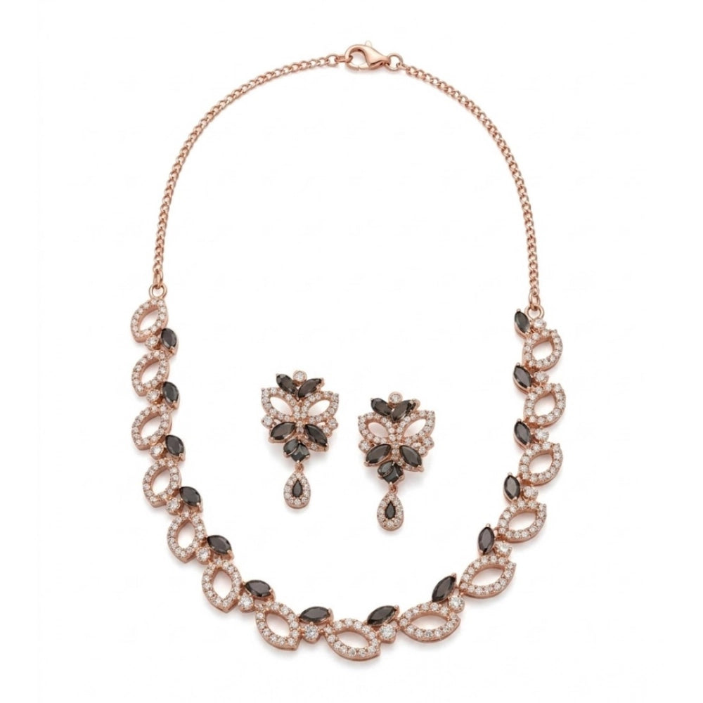 Graceful Women's Brass Silver Plated Necklace set