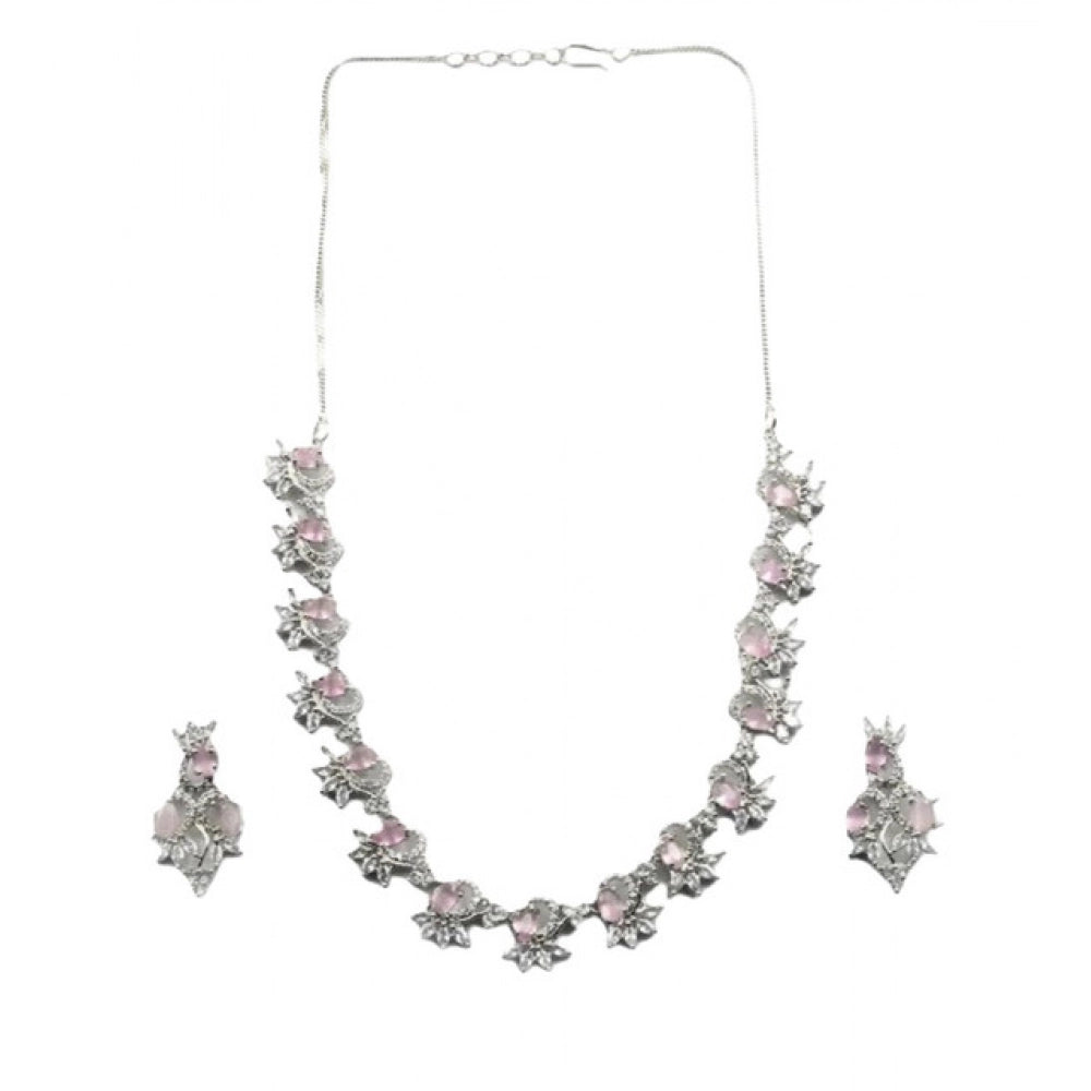 Sensational Women's Brass Silver Plated Necklace set