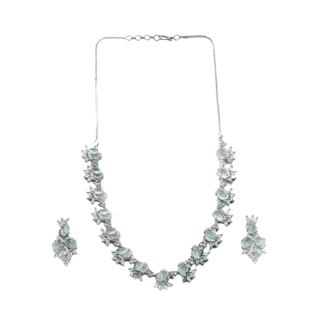 Sensational Women's Brass Silver Plated Necklace set
