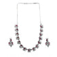 Sensational Women's Brass Silver Plated Necklace set
