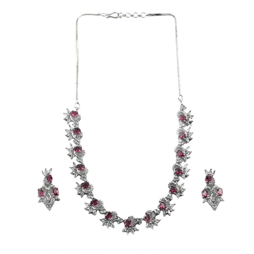Sensational Women's Brass Silver Plated Necklace set