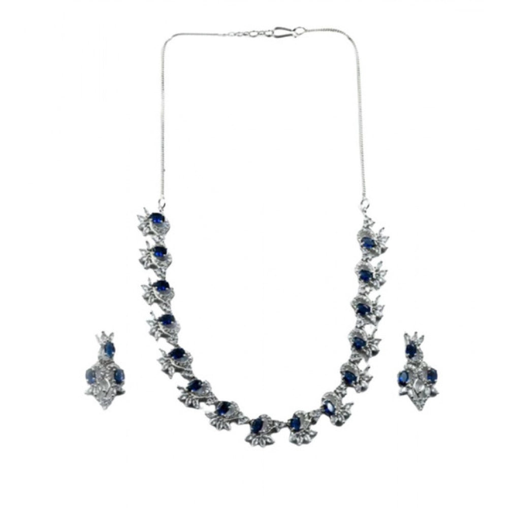 Sensational Women's Brass Silver Plated Necklace set