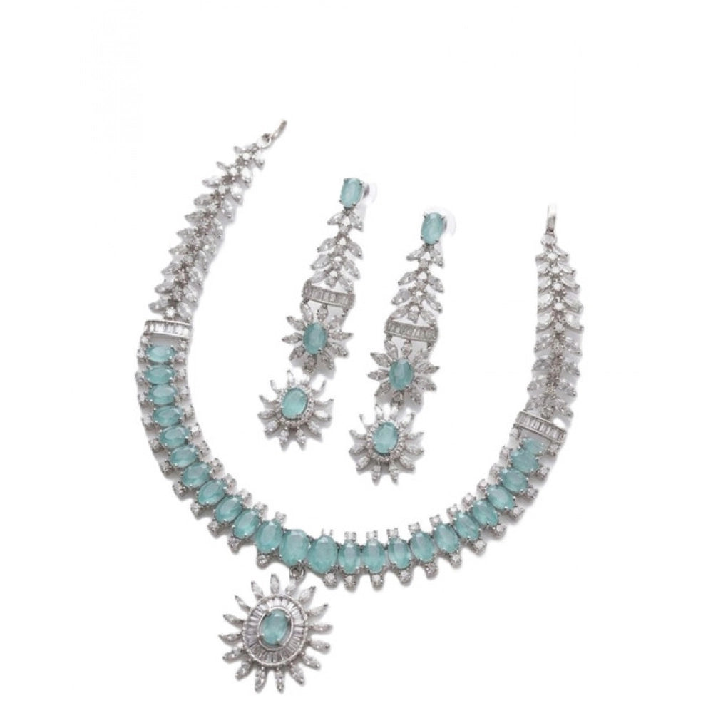 Sensational Women's Brass Silver Plated Necklace set