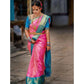 Casual Women's Litchi silk Printed Saree With Unstitched Blouse