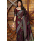 Embellished Women's Litchi silk Printed Saree With Unstitched Blouse