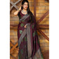 Embellished Women's Litchi silk Printed Saree With Unstitched Blouse