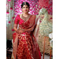 Superior Women's Litchi silk Printed Saree With Unstitched Blouse