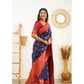 Casual Women's Litchi silk Printed Saree With Unstitched Blouse