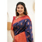 Casual Women's Litchi silk Printed Saree With Unstitched Blouse