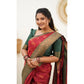 Casual Women's Litchi silk Printed Saree With Unstitched Blouse