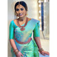 Contemporary Women's Litchi silk Printed Saree With Unstitched Blouse