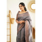 Awesome Women's Litchi silk Printed Saree With Unstitched Blouse