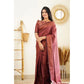 Awesome Women's Litchi silk Printed Saree With Unstitched Blouse