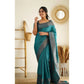 Awesome Women's Litchi silk Printed Saree With Unstitched Blouse