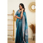 Awesome Women's Litchi silk Printed Saree With Unstitched Blouse