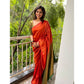 Astonishing Women's Litchi silk Printed Saree With Unstitched Blouse