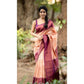 Casual Women's Litchi silk Printed Saree With Unstitched Blouse