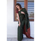 Awesome Women's Litchi silk Printed Saree With Unstitched Blouse