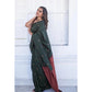 Awesome Women's Litchi silk Printed Saree With Unstitched Blouse