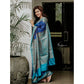 Astonishing Women's Litchi silk Printed Saree With Unstitched Blouse