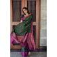 Casual Women's Litchi silk Printed Saree With Unstitched Blouse