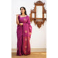 Astonishing Women's Litchi silk Printed Saree With Unstitched Blouse
